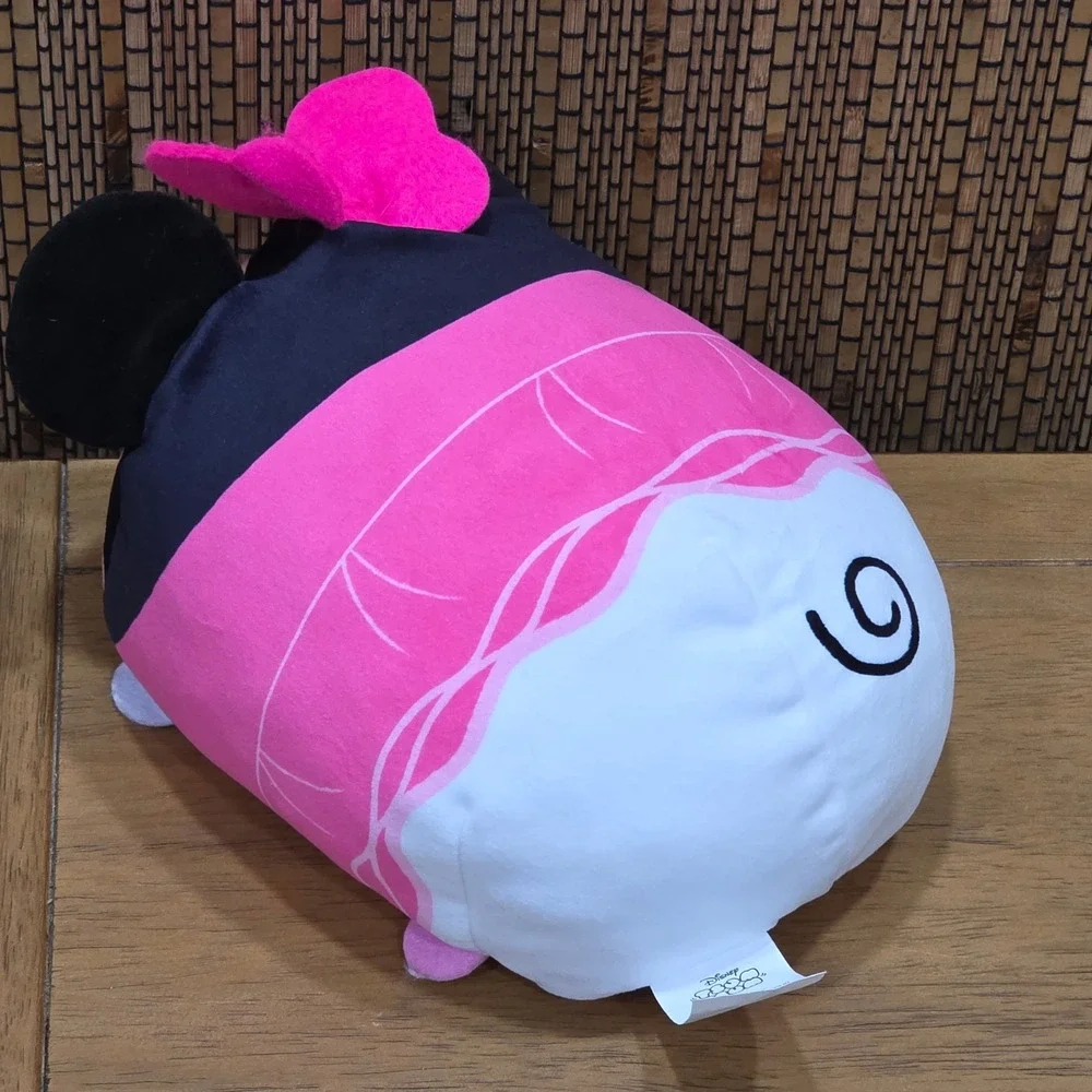 Disney Tsum Tsum Minnie Mouse Sushi Roll Plush Pink Black 10 inch 88289 Pink